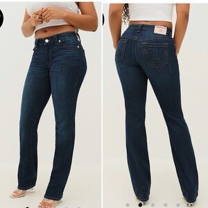 NWOT True Religion Billie Mid-Rise Jeans Straight leg size 25 stretch